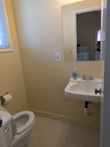 Half bath in the garage